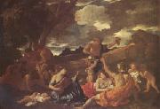 Nicolas Poussin The Andrians Known as the Great Bacchanal with Woman Playing a Lute (mk05) USA oil painting artist
